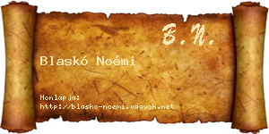 Blaskó Noémi névjegykártya
